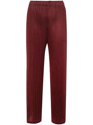 Pleats Please Issey Miyake February straight-leg trousers - Red