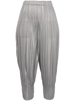 Pleats Please Issey Miyake Fluffy plissé cropped trousers - Grey