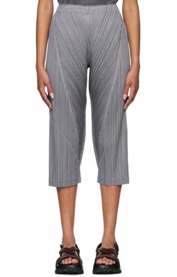 Pleats Please Issey Miyake Gray Thicker Bottoms 1 Trousers