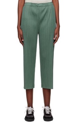 Pleats Please Issey Miyake Green Monthly Colors August Trousers