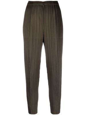 Pleats Please Issey Miyake high-waisted pleated trousers - Green