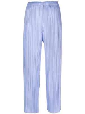 Pleats Please Issey Miyake high-waisted plissé cropped trousers - Blue