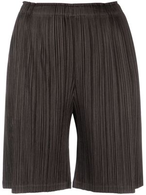Pleats Please Issey Miyake Homme plissé-effect high-waisted shorts - Grey