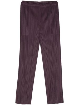 Pleats Please Issey Miyake January pleated slim-cut trousers - Purple