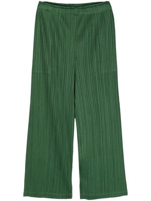 Pleats Please Issey Miyake March pleated wide-leg trousers - Green