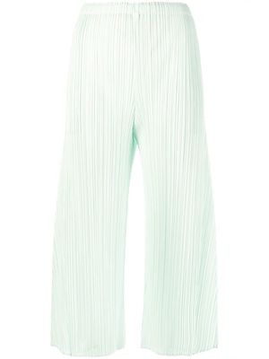 Pleats Please Issey Miyake May plissé cropped trousers - Green