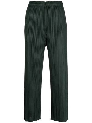 Pleats Please Issey Miyake Mc July pleated cropped trousers - Green