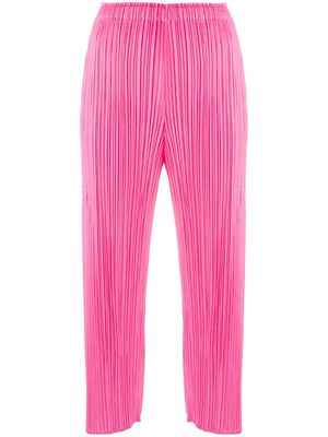 Pleats Please Issey Miyake Mc July pleated cropped trousers - Pink