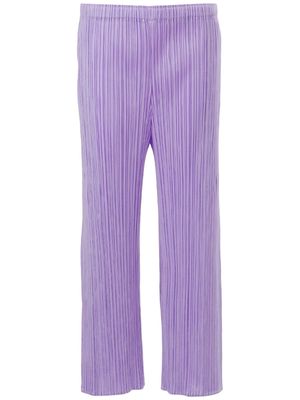 Pleats Please Issey Miyake Mc July pleated cropped trousers - Purple