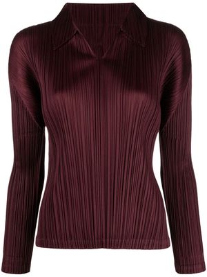 Pleats Please Issey Miyake MC October pleated top - Red