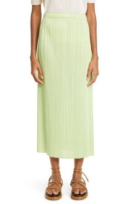 Pleats Please Issey Miyake Monthly Colors April Pleated Skirt in Pale Green