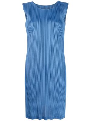 Pleats Please Issey Miyake Monthly Colors:March sleeveless dress - Blue