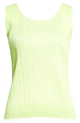 Pleats Please Issey Miyake Monthly Colors March Tank Top in Neon Yellow
