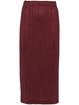 Pleats Please Issey Miyake Monthly Colors October midi skirt - Red