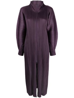 Pleats Please Issey Miyake November zip-up plissé coat - Purple