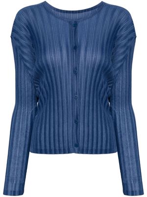 Pleats Please Issey Miyake pleated long-sleeve shirt - Blue