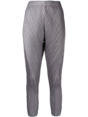 Pleats Please Issey Miyake pleated-panel leggings - Silver