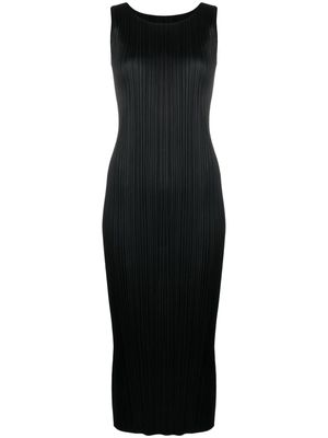 Pleats Please Issey Miyake pleated sleeveless dress - Black