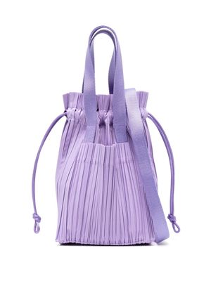 Pleats Please Issey Miyake Pleats artificial leather tote bag - Purple