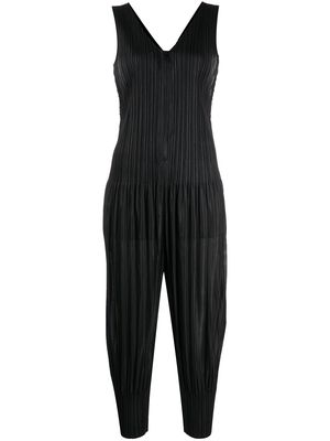 Pleats Please Issey Miyake plissé-effect sleeveless jumpsuit - Black