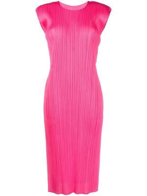 Pleats Please Issey Miyake plissé-effect sleeveless midi dress - Pink