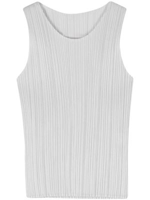 Pleats Please Issey Miyake plissé sleeveless T-shirt - Grey