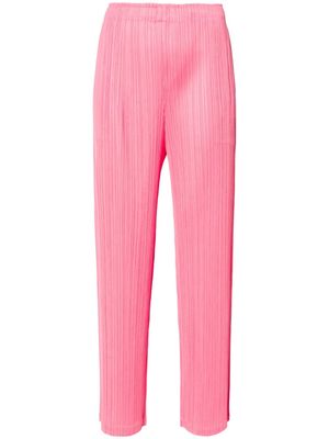 Pleats Please Issey Miyake plissé straight trousers - Pink