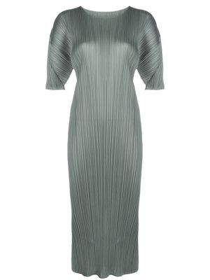 Pleats Please Issey Miyake short-sleeved midi dress - Green