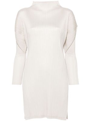 Pleats Please Issey Miyake side-slits plissé tunic - Neutrals