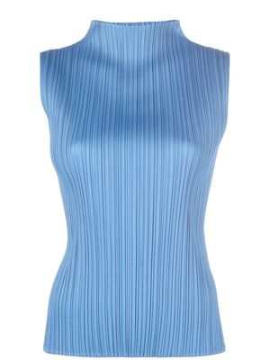 Pleats Please Issey Miyake sleeveless pleated blouse - Blue