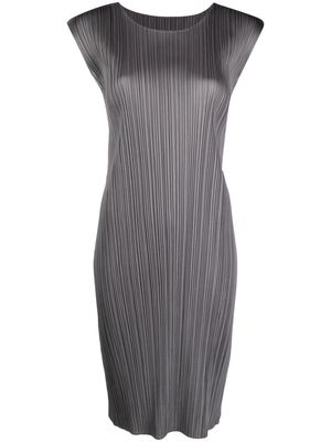 Pleats Please Issey Miyake sleeveless plissé midi dress - Grey