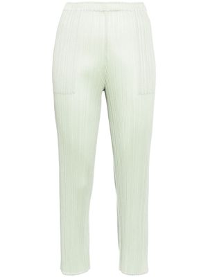Pleats Please Issey Miyake slim-cut pleated trousers - Green