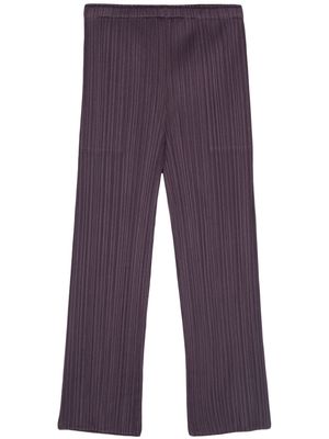 Pleats Please Issey Miyake straight-leg cropped trousers - Purple