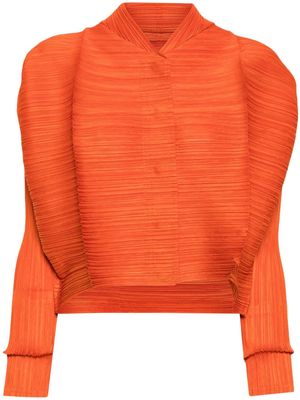 Pleats Please Issey Miyake Thicker Bounce cropped jacket - Orange