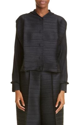Pleats Please Issey Miyake Thicker Bounce Pleated Top in Black