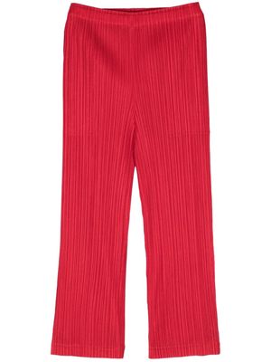 Pleats Please Issey Miyake Thicker pleated straight-leg trousers - Red