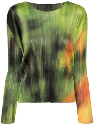 Pleats Please Issey Miyake Turnip & Spinach plissé top - Green