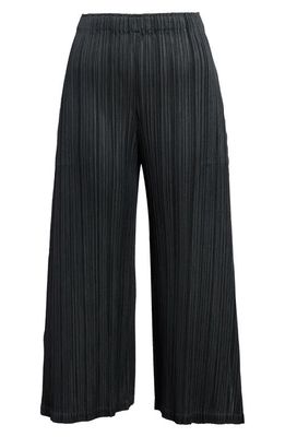 Pleats Please Issey Miyake Women's Mellow Pleated Crop Pants in Dark Khaki