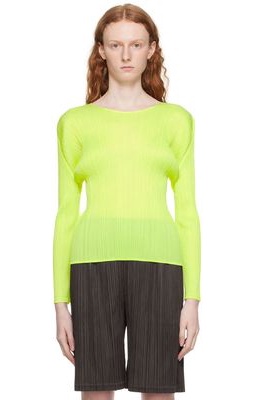 Pleats Please Issey Miyake Yellow Monthly Colors March Long Sleeve T-Shirt