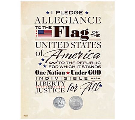 Pledge of Allegiance Quarter and Half Dollar Ma tted Coin