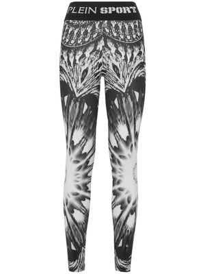 Plein Sport abstract-print skinny leggings - Black