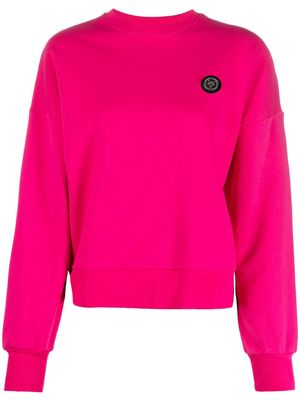 Plein Sport appliqué-logo cotton sweatshirt - Pink
