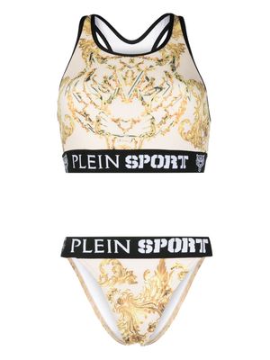 Plein Sport Baroque-print bikini set - Neutrals