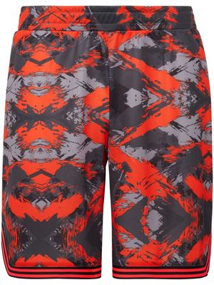 Plein Sport Basketball camouflage-print shorts - Orange