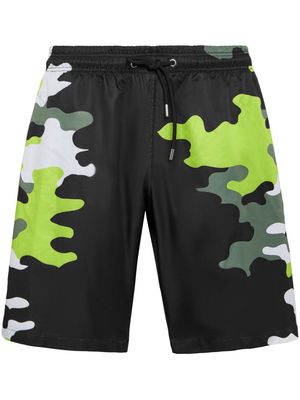 Plein Sport Camouflage-panel swim shorts - Black