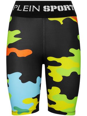 Plein Sport camouflage-print cycling shorts - Black