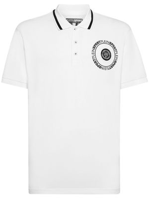 Plein Sport Carbon Tiger-print polo shirt - White