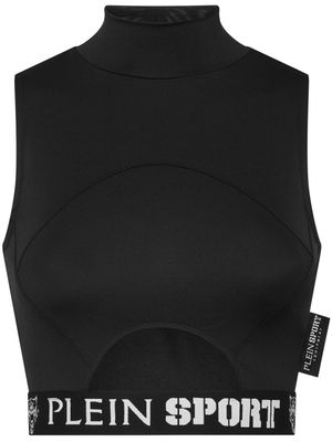 Plein Sport cut-out cropped tank top - Black