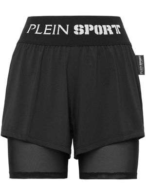 Plein Sport double-layered jogging shorts - Black