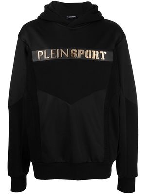 Plein Sport embossed-logo hoodie - Black